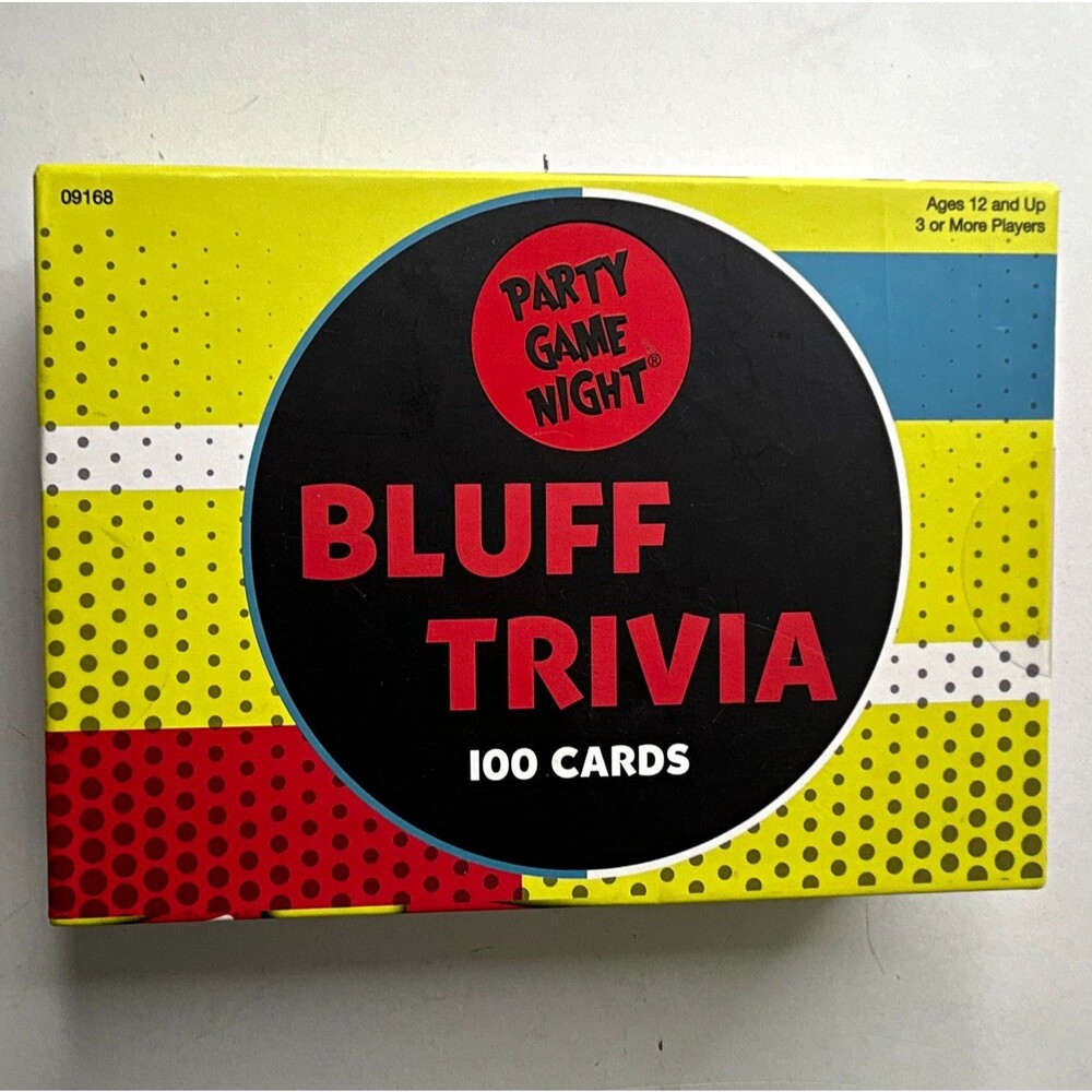 Party Game Night Bluff Trivia 100-Card Game 09168 (ages 12+) 3 players